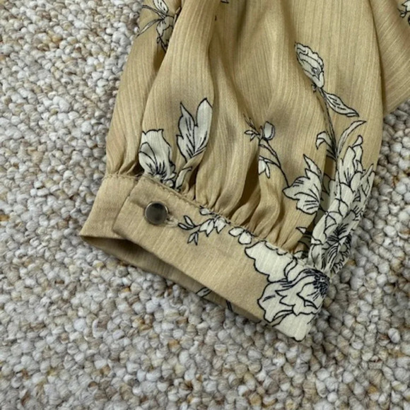 Woolworths Natural Split Mandarin Blouse Size 16 Peasant Boho Tunic Top - Picture 10 of 10